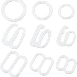 GORGECRAFT 270 Pieces White Bra Strap Hooks Plastic Underwear Adjustable Buckle Bra Hooks Lingerie Adjustable Ring and Slider Bra Straps Replacement for Tops Swimsuit 8mm 10mm-image-33
