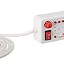 Anchor by Panasonic 4 way 6A Universal Socket with 3 Switch & 1 Master Switch | 4 Way Extension Board with 1.5 Mtr Extension Cord | Multi Plug Socket for Home Wall, Office (22568)-29