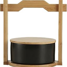 Dessert Cake Stand Countertop Storage Container with Handle and Lid for Home Black-picture-20