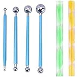 HIKIN SUPERMARKET™ 17 Pcs Pottery Ceramic, Polymer Clay Dotting Tool Set with Mandala Tool, Emboss Tool, Piece Ball for Nail Art, Multicolour-picture-32