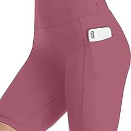 High Waist Yoga Shorts for Women, Polyester Blend, Side Pocket, Running Gymwear Casual-image-80