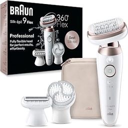 Braun Silk-Epil 9 Flex 9-060, Flexible Head for Easier Hair Removal, Anti-Slip Grip and Pressure Control for Effortless Hair Removal, Deep Body Exfoliation Brush, Pouch Epilator for Women-47