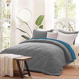 HANUMANT Comforter Single Bed OR Double Bed | 340 GSM | Blanket AC Comforter Single Bed OR Double Bed, Quilt, AC Blanket, Dohar Reversible Microfibre Polyester (Petrol Gray, Single Bed)-image-11