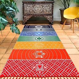 Yoga Mat, SUCC Beach Yoga Towels Rainbow Tapestry Square Colors Blanket For Bath Towel Yoga Mat Wall Hanging Home Decor Shawl Beach Towel Hanging Bed Bedding 59in-image-39