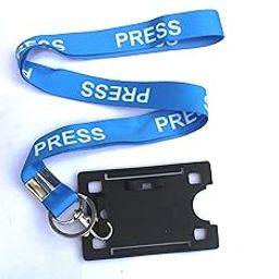 Rajeshwari Press Lanyard Ribbon Blue with ID Card Holder 20mm Unisex Solid Strap Press Printed Lanyard for ID Card or Badge PVC Card (Blue)-picture-14