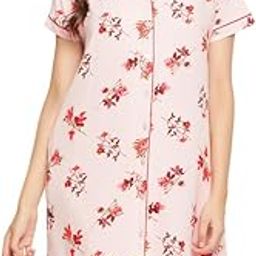Women's Rayon Printed Short Night Dress - Pink-picture-56