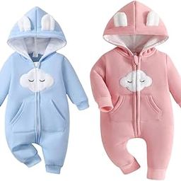 Swissberry Hooded Neck Baby Romper/Swaddlers for Baby Boys & Girls – Soft Cotton Fleece Cloud Embroided/Sleepsuit, Breathable One-Piece Outfit, Cute & Stylish Newborn Bodysuit(Sky-Pink, 9-12)-image-69