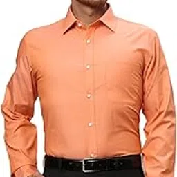 raymond Men's Pure Cotton Solid Pattern Slim Fit Semi Cutaway Collar Full Sleeve Formal Shirt-picture-28