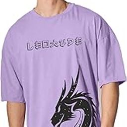Men's Cotton Blend Half Sleeve Dragon Printed Oversized Regular Fit T-Shirts-image-56
