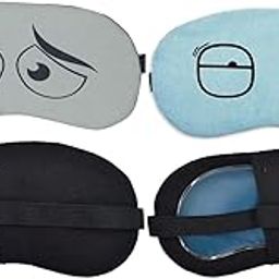 Soneev Mart Eye Mask For Sleeping Men Women With Cooling Gel For Night Deep Sleep, Puffy Eye'S, Dark Circles, Dry Eyes And Eye Fatigue (Light Green-Cat, Blue-Square)-image-3