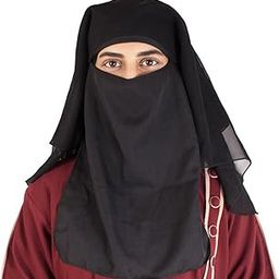 Beautiful Self Design Black 4 Layer Georgette Nose Piece (Niqab_006)-image-12