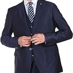arrow Men Navy Tailored Regular Fit Solid Three Piece Suit-picture-23