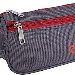 Kuber Industries Canvas Toiletry Organizer|Portable & Durable Travel Shaving Doop Kit with Fornt Zipper and Carrying Strip (Gray)-54