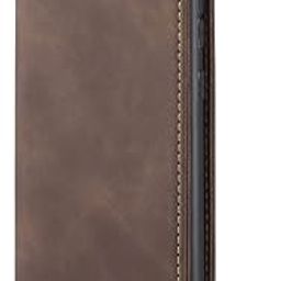 TROUNCE Prime Sheepskin Flip Cover Card Holder Wallet Case | Magnetic Lock Mobile Cover - Coffee for Samsung Galaxy A54 5G-image-98