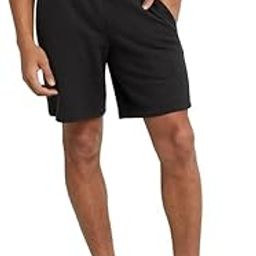 Men's Casual Cotton Basic Shorts All Season Soft Feel Fabric Regular Shorts,Workout Shorts, Elastic Waist Running Shorts with 2 Side Pockets-image-4