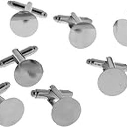 10 Pieces Mens Cufflinks Cuff Link Backs Blanks Findings Jewelry 15mm Silver-picture-23