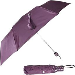 Compact 3-Fold Manual Umbrella with Storage Pouch, Turquoise Blue-picture-50