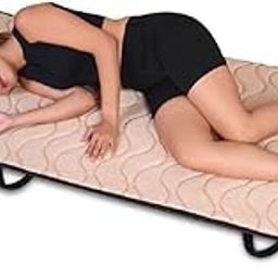 Feather sleep Premium Foldable Mattress, Top Memory Foam Gadda, Lightweight Travel Mattresses for Floor, Portable (Beige, 72X48X1 inch)-image-6