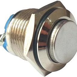 CALANDIS® 16mm High Round Metal 1 ON Push Button Momentary Switch Latching Waterproof Screw Terminals Copper Contact-14
