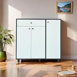 Raywud Sunshine Shoe Cabinet | 3-Door Engineered Wood Shoe Rack (White) | DIY (Do It Yourself)-4