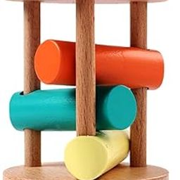 Intellibaby Premium Wooden Rolling Drum Toy for Baby,Montessori Educational Toy for Toddlers,Early Learning,Develops Wrist Strength,Encourages Curiosity&Movement,6+ Months,BIS Certified,Birthday Gift-24