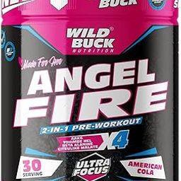 WILD BUCK Angel Fire Women Pre-X4 Hardcore Pre-Workout Supplement with Beta-Alanine, Citrulline, L-Carnitine | Explosive Muscle Pump, Energy, Stamina, Recovery, Caffeinated Punch [30, American Cola]-image-95