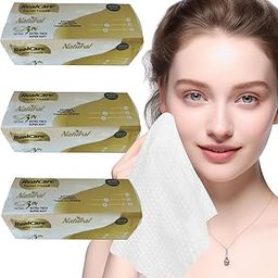 LUREME 450 Sheets | 3 Pack Real Care Dry or Wet Dual Use Cotton Facial Tissue Makeup Remover Wipes for Face Cleaning, Super Soft Towel Hospital Grade Large Size 20x17cm (3 Ply – Extra Thick)-picture-31