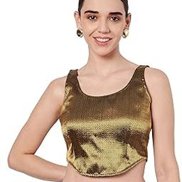Women's Shimmer Stripe Crop Top for Festive Wedding Party-image-77