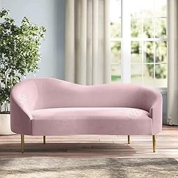 SK Woody Luxury Rosewood 2-Seater Settee Curved Sofa Diwan Couch for Bedroom, Living Room, Dining Room, Home Office, Lounge (Pink, 2 Seater)-image-53