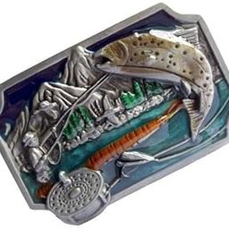 2Xvintage Western Rectangle Fishing Belt Buckle Enamel Fishing Mens Cowboy | Mens Accessories | Belt Buckles-image-88