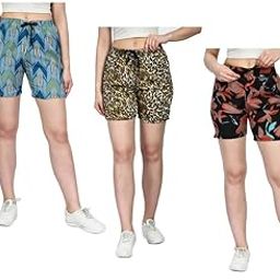 Women Digital Crepe Printed Hotpant Shorts [Pack of 3]-picture-51
