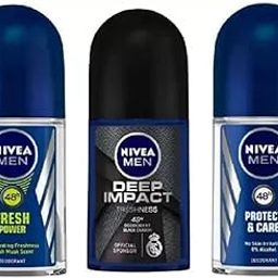 NIVEA Deodorant Roll-On Combo, Fresh Power, Deep Impact, Protect & care, 50 Ml Each Deodorant Roll-on - For Men (150 ml, Pack of 3)-17