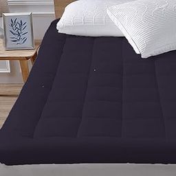 Texlux 800 GSM Quilted Mattress Padding Mattress Topper Dark Blue for Single Bed-36 Inch X 78 Inch-picture-25