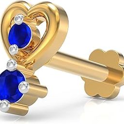 925 Sterling Silver 18K Gold Plated Double Delight Nose Pin for Women and Girls | With Certificate of Authenticity and 925 Stamp-2