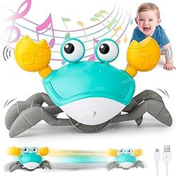 Zest 4 Toyz Musical Crawling Crab Toys for Kids with Music Induction Walking and C Type USB Rechargeable Automatically Avoid Obstacle Crawling Crab Suitable for 3+ Years Boys and Girls Multicolor-19