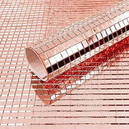 Arkit Wall Decor Mirror Mosaic Sheet | Acrylic Mirror Tiles for Home, Party, Office Decor | Glass Mirror Mosaic Tiles for Bathroom, Wall Decal, Christmas Ball, Art Work Pack_of_ (1, Rose_Gold)-image-76