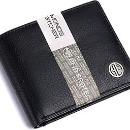 RFID Protected Bi-Fold Wallet for Men Leather Original, Mens Wallet, Leather Wallets for Men, Stylish Purse with 5 Card Slots, 2 ID Slots, Coin Pocket, Mens Gift - Black-picture-19