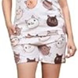 Women's Lycra Cotton Printed Night Suit Set of Top & Shorts-image-91
