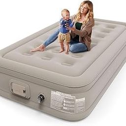 SMARAN Air Mattress with Built-in Pump – Fast Inflating Blow Up Bed for Home, Camping & Travel, Durable Leak-Proof Inflatable Air Bed with Soft Flocked Top-32