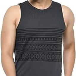 Stylish Cotton Printed Vest for Men | Round Neck, Slim Fit, Sleeveless T-Shirt Vest for Men | Casual Innerwear Sando for Men & Boys - Perfect for Workouts Gym, Vacations, and Beaches Grey-image-80