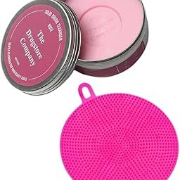 The Drugstore Company Makeup Brush and Cleaner Set of 2 | Rose Makeup Brush Cleaner | Amazon Brush Cleaner | Solid Brush Cleanser 75 Gram + Silicone Brush Cleansing Combo-42