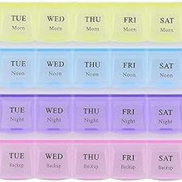 Slings 7 Day Pill Box with Tray, Medication Organiser Planner Medical Box- Multicolor-image-47