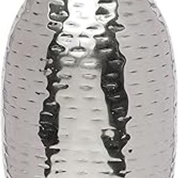 DOME DECO Metal Hammered Flower Vase 9x4.5x4.5 Inch – Elegant Decorative Vase for Living Room, Table Centerpiece & Home Decor Pack of 1 (Flowers Not Included) (Silver)-image-44