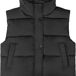 Puffer Vest Women Sleeveless Cropped puffer Jacket Winter Lightweight Warm Outerwear Stand Collar Coat with Pockets-image-74