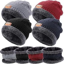 Radha Raman Collection Gym Winter Cap & Muffler for Men & Women| Beanie Cap| 1 Set| Multicolor|-image-17