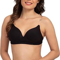 Transparent Heavily Padded Backless Push-Up Bra - Cotton Rich - Seamless, 3/4th Coverage, Multiway Straps - T-Shirt Bra-picture-19