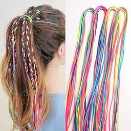 ZAVVU & KRIZOUS Colorful Braiding Hair Extensions, Neon Hair Strands for DIY Braids, Cosplay, Parties & Festivals, Lightweight, Long-Lasting, Perfect for Women, Fashion Styling, 12 Pcs - MultiDesign-image-64