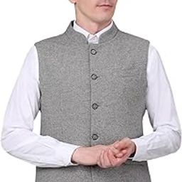 Men Self Design Mandarin Collar Formal Waistcoat l Formal Waist Coat for Men l Waist Coat for Men (P_MWCF00068)-image-27