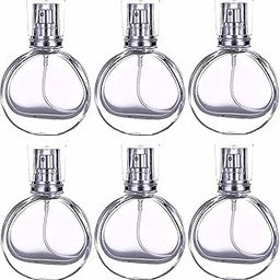 Hunky Dory 6pcs Royal 25ml Empty Clear Glass Delicated Perfume Decant Spray Bottles with Metally Pump For DIY Perfume, Essential Oils, Rose Water, Travel Use-25