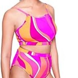 Logut Orange Pink Swimwear Padded Top and Full Coverage Swimwear Bottom-picture-20
